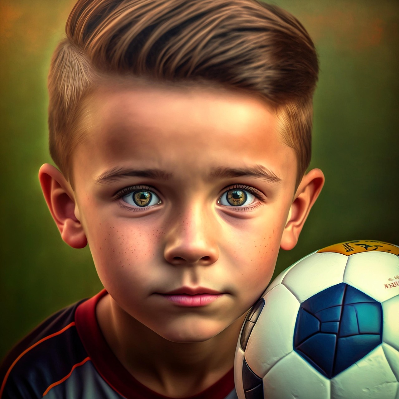 Young footballers training